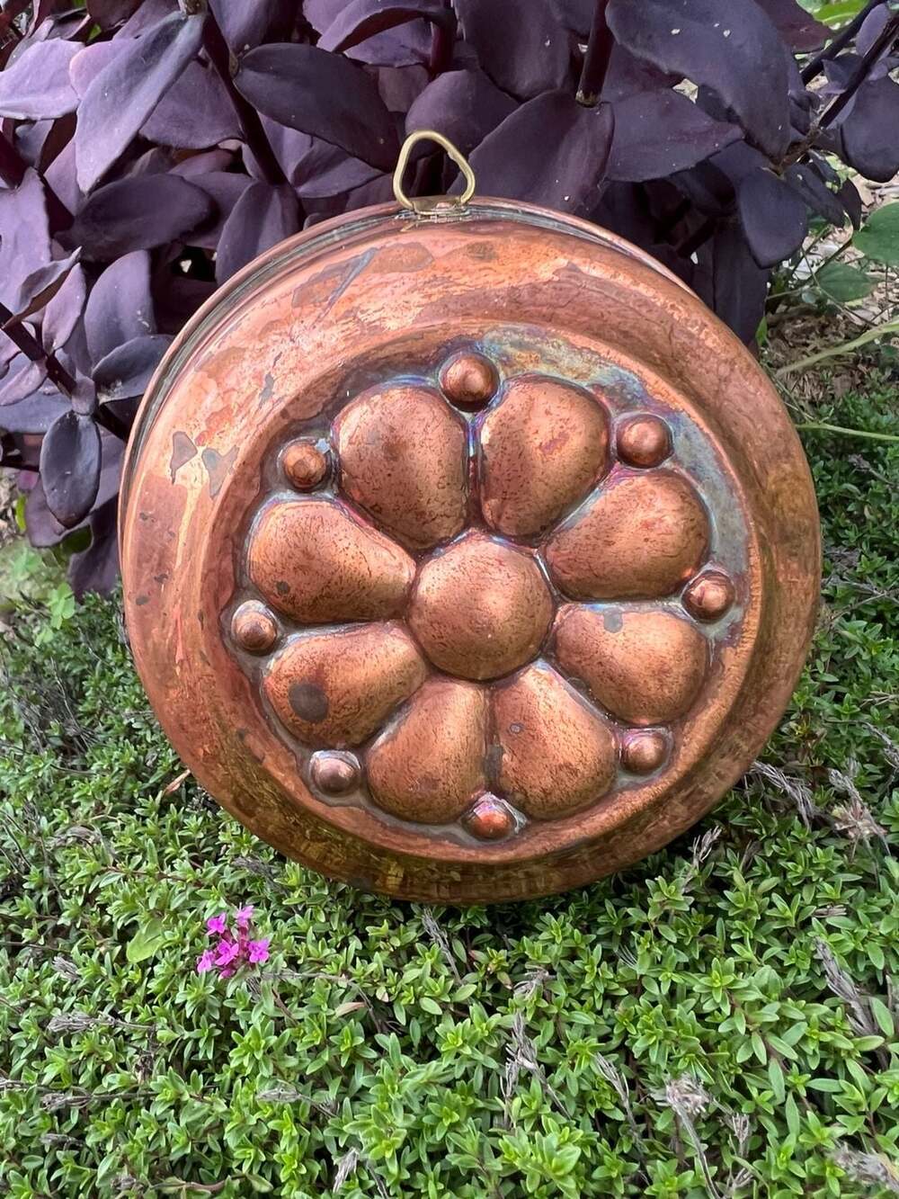 Vintage Made in Italy Copper Flower Mold Wall Hanging Kitchen Decor